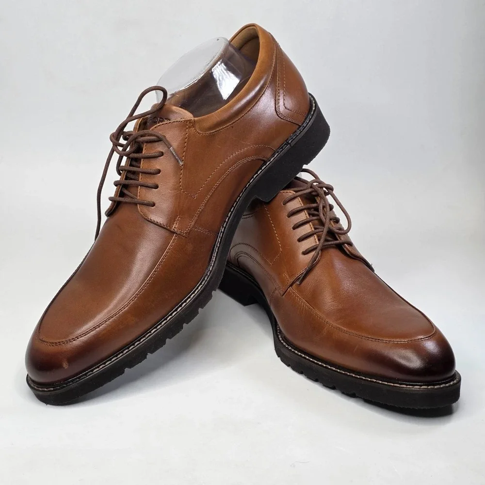 Rockport Floran Dress Shoes Men's Size 13 Brown Leather Oxford Lace Up Classic